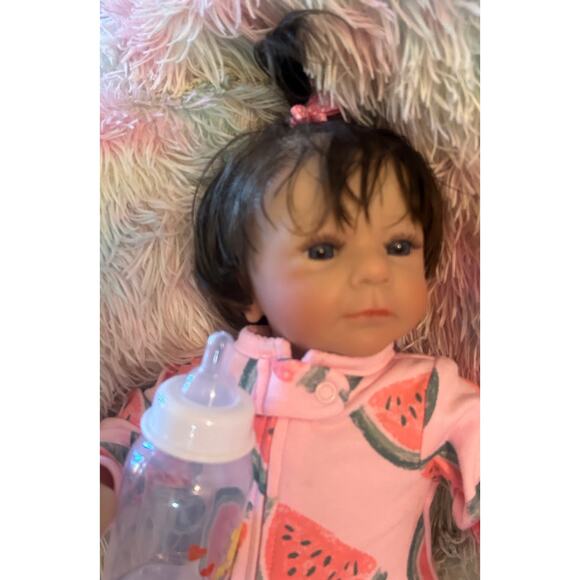 Zero Pam Reborn Baby Girl Silicone Vinyl Limbs & Cloth Body + Accessories (NEW) - Picture 4 of 10